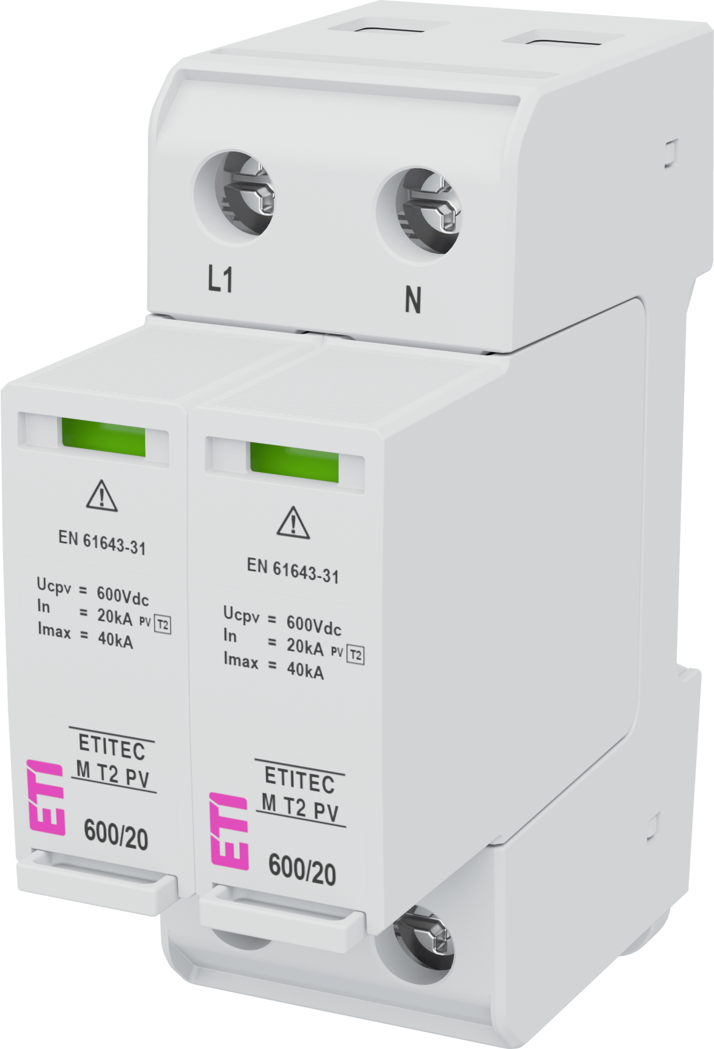 Surge arrester ETITEC M T2 PV 600/20 RC 002440621