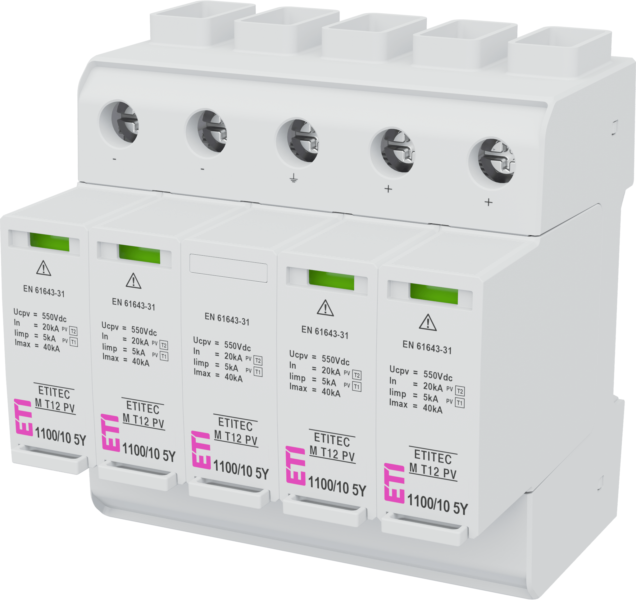 Surge arrester ETITEC M T12 PV 1100/10 5Y RC 002440676