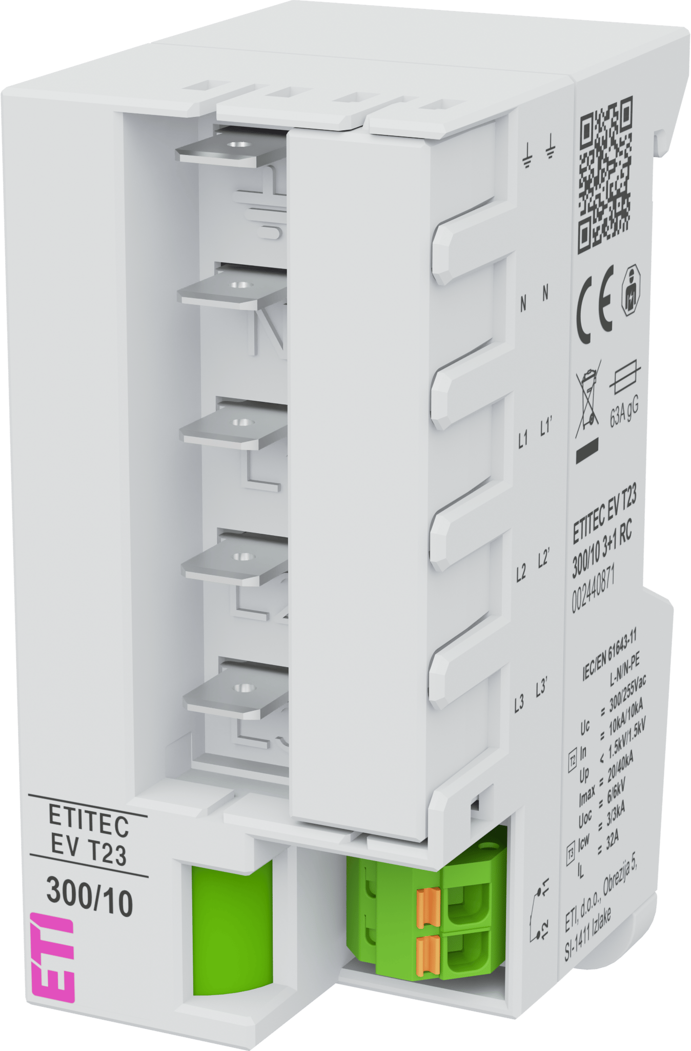 Surge arrester ETITEC EV T23 300/10 3+1 RC 002440871