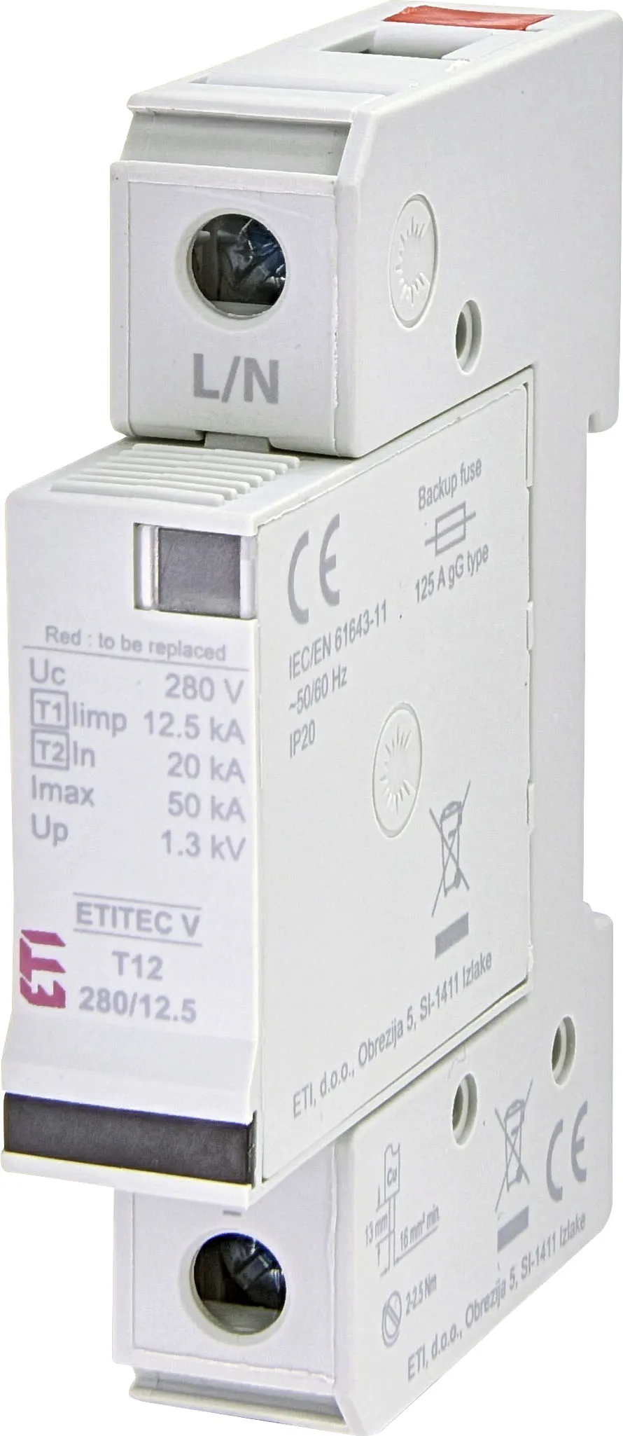 Surge arrester ETITEC V T12 440/12,5 1+0 002442901