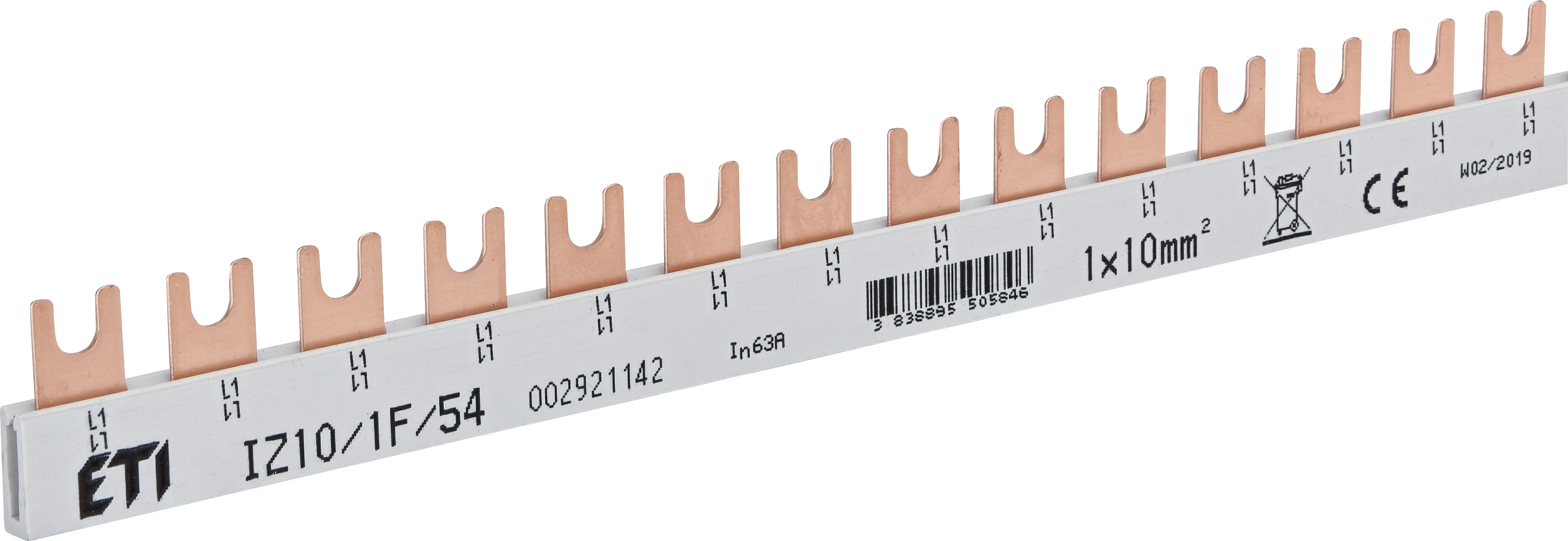 Insulated busbar IZ10/1F/54 002921142
