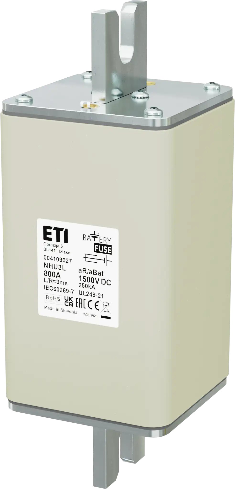 Fuse link NHU3L aR/aBat 800A/1500V DC AL 004109027