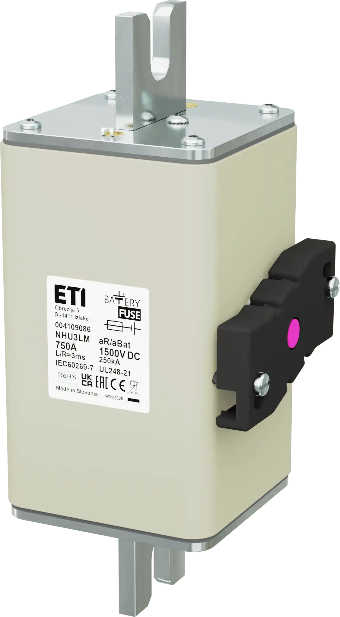 Fuse link NHU3LM aR/aBat 750A/1500V DCAL 004109086