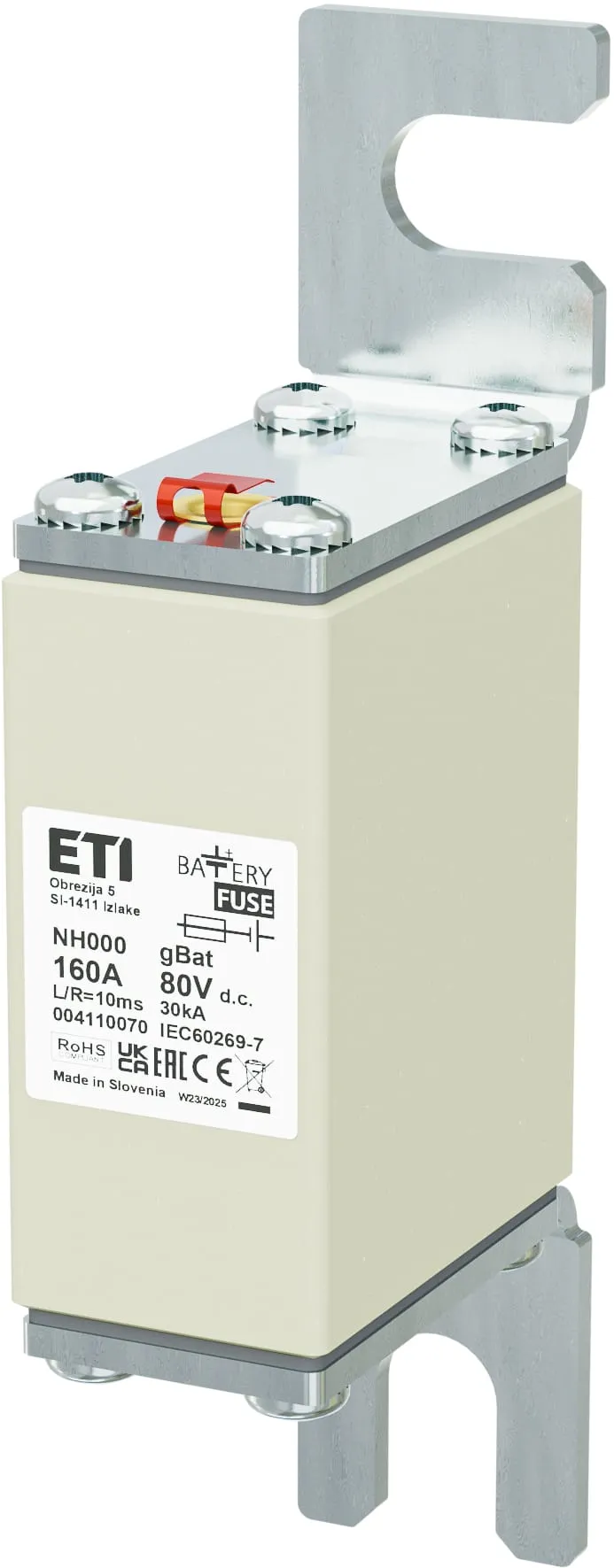 Fuse link NHS000L gBat 160A/80V DC 004110070