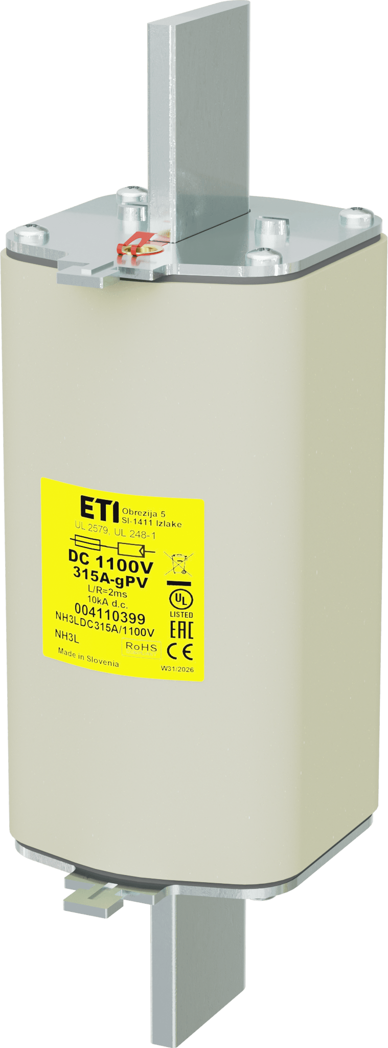 Fuse link NH3L gPV 315A/1100V DC UL 004110399