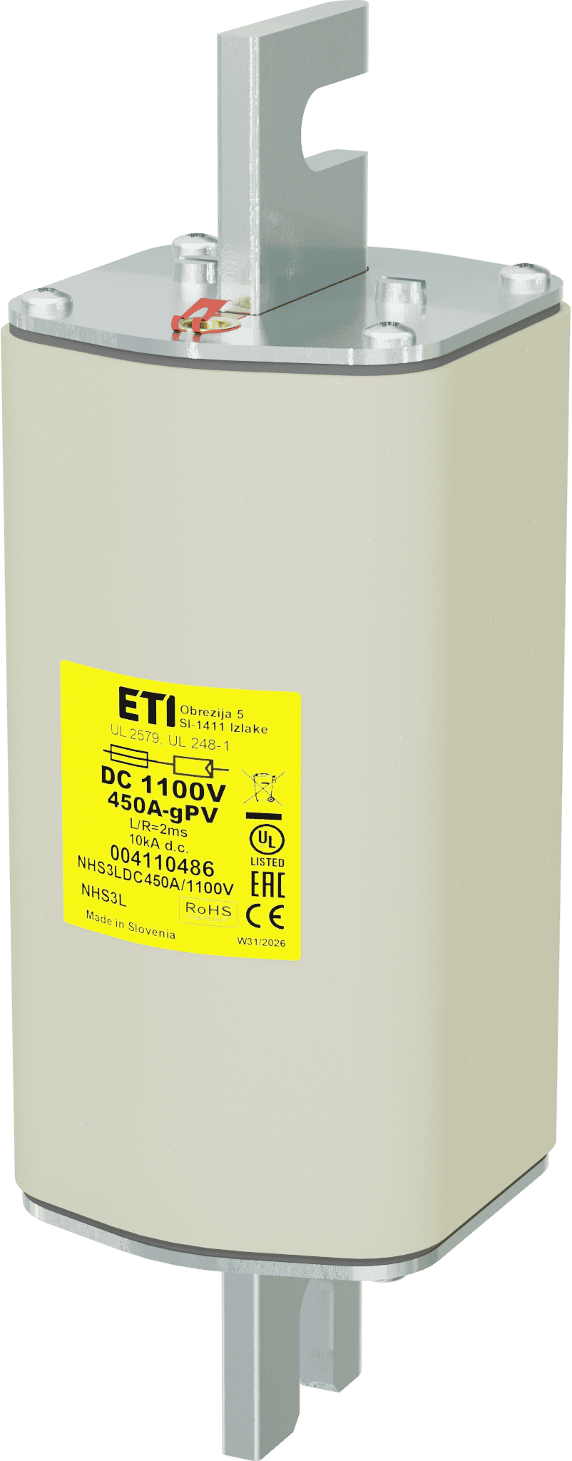 Fuse link NHS3L gPV 450A/1100V DC UL 004110486