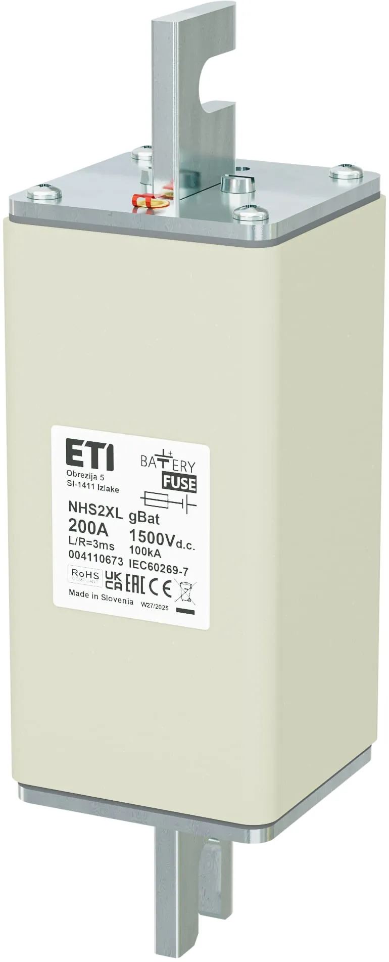 Fuse link NHS2XL gBat 200A/1500V DC 004110673
