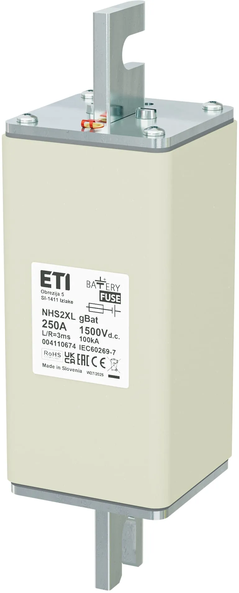 Fuse link NHS2XL gBat 250A/1500V DC 004110674