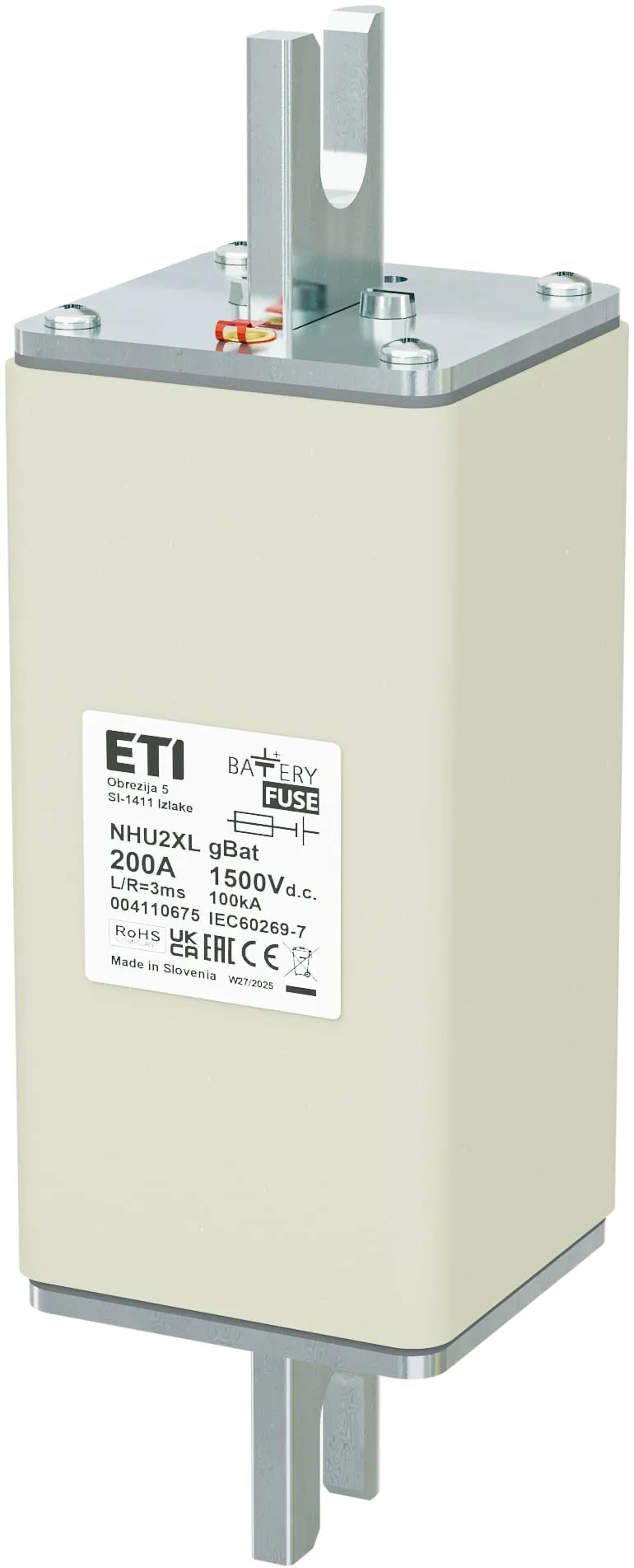 Fuse link NHU2XL gBat 200A/1500V DC 004110675