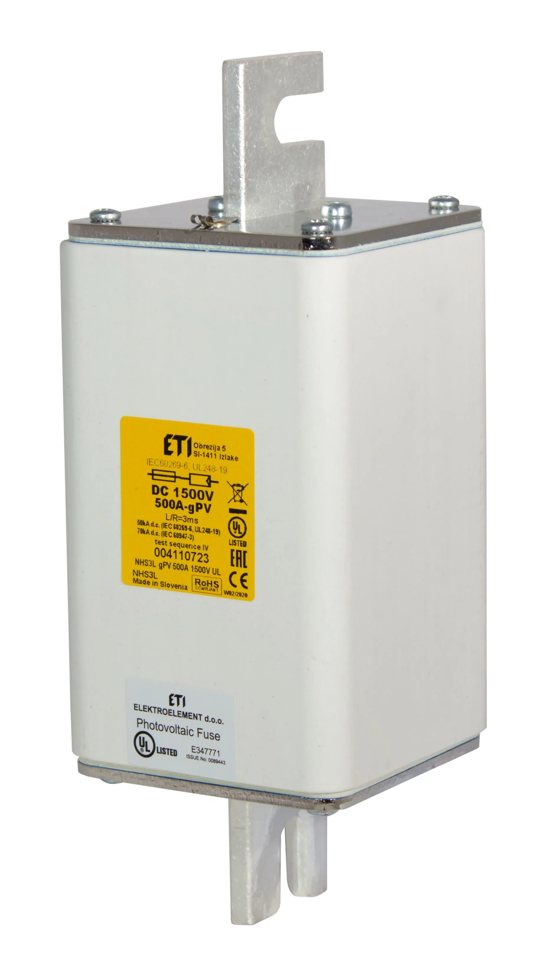 Fuse link NHS3L gBat 630A/1500V DC 004110780