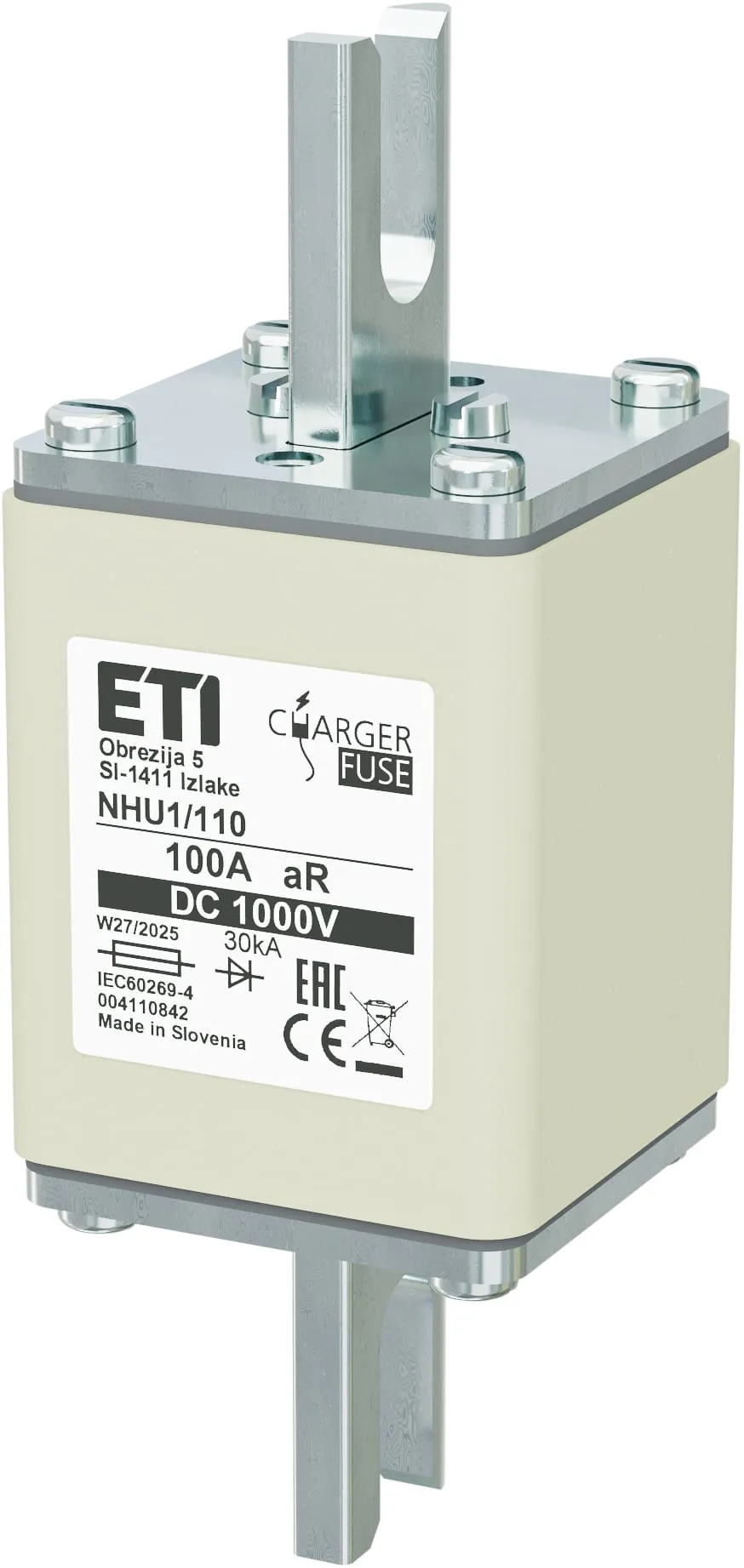 Fuse link NHU1/110 aR 100A/1000V DC 004110842