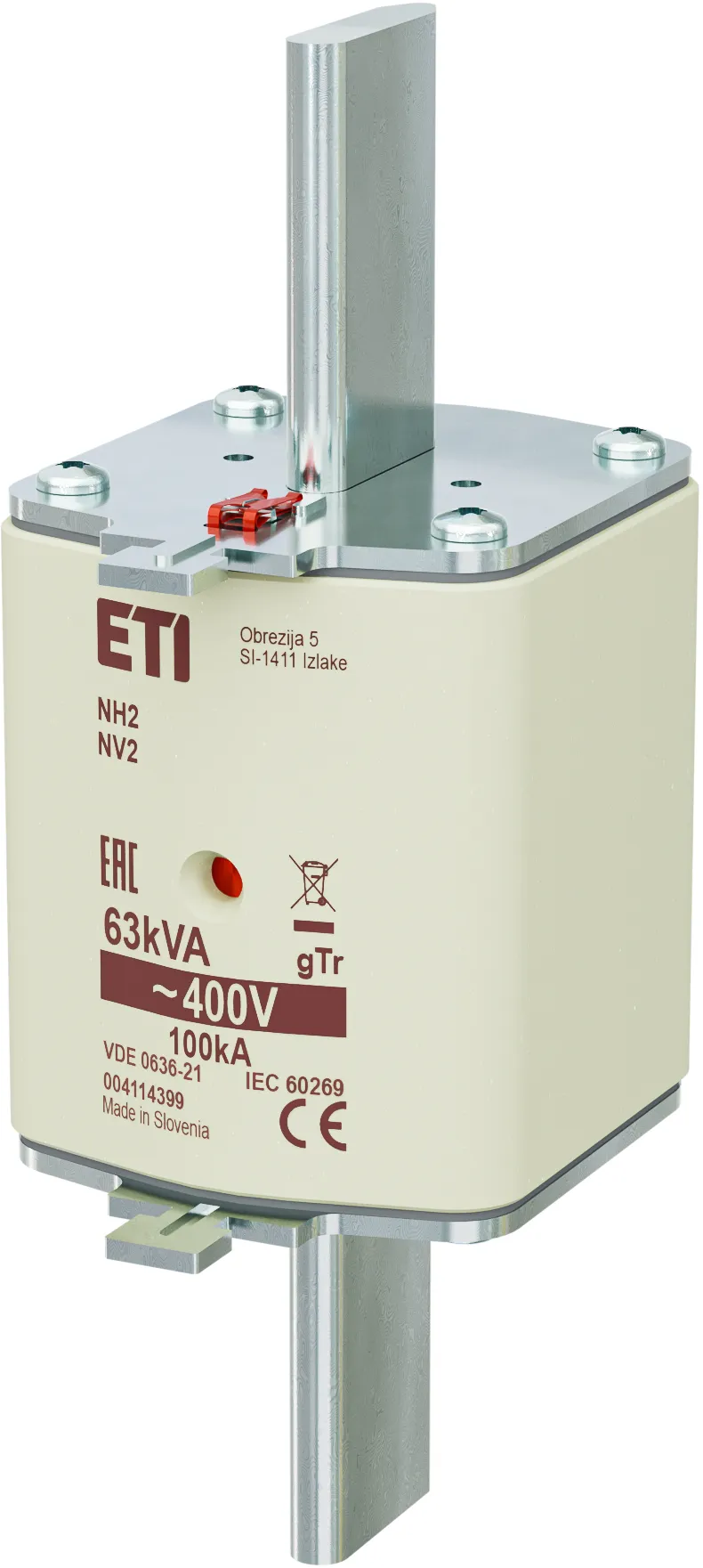 Fuse link NH2 gTr 91A/400V/63kVA 004114399