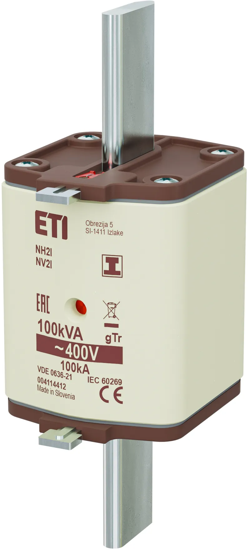 Fuse link NH2/I gTr 144A/400V/100kVA 004114412