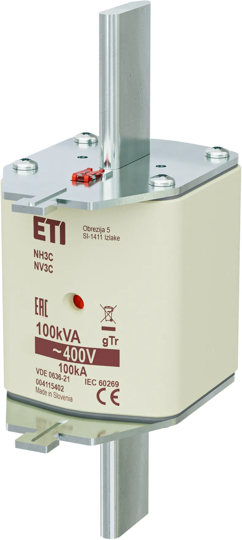 Fuse link NH3C gTr 144A/400V/100kVA 004115402