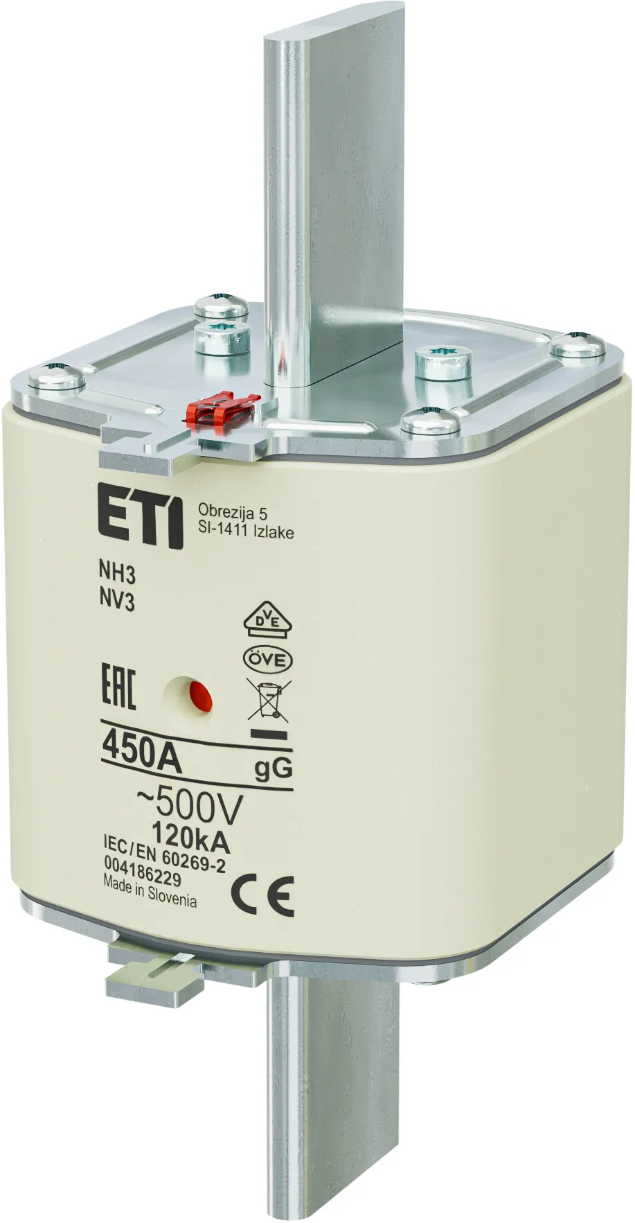 Fuse link NH3 gG 450A/500V 004186229