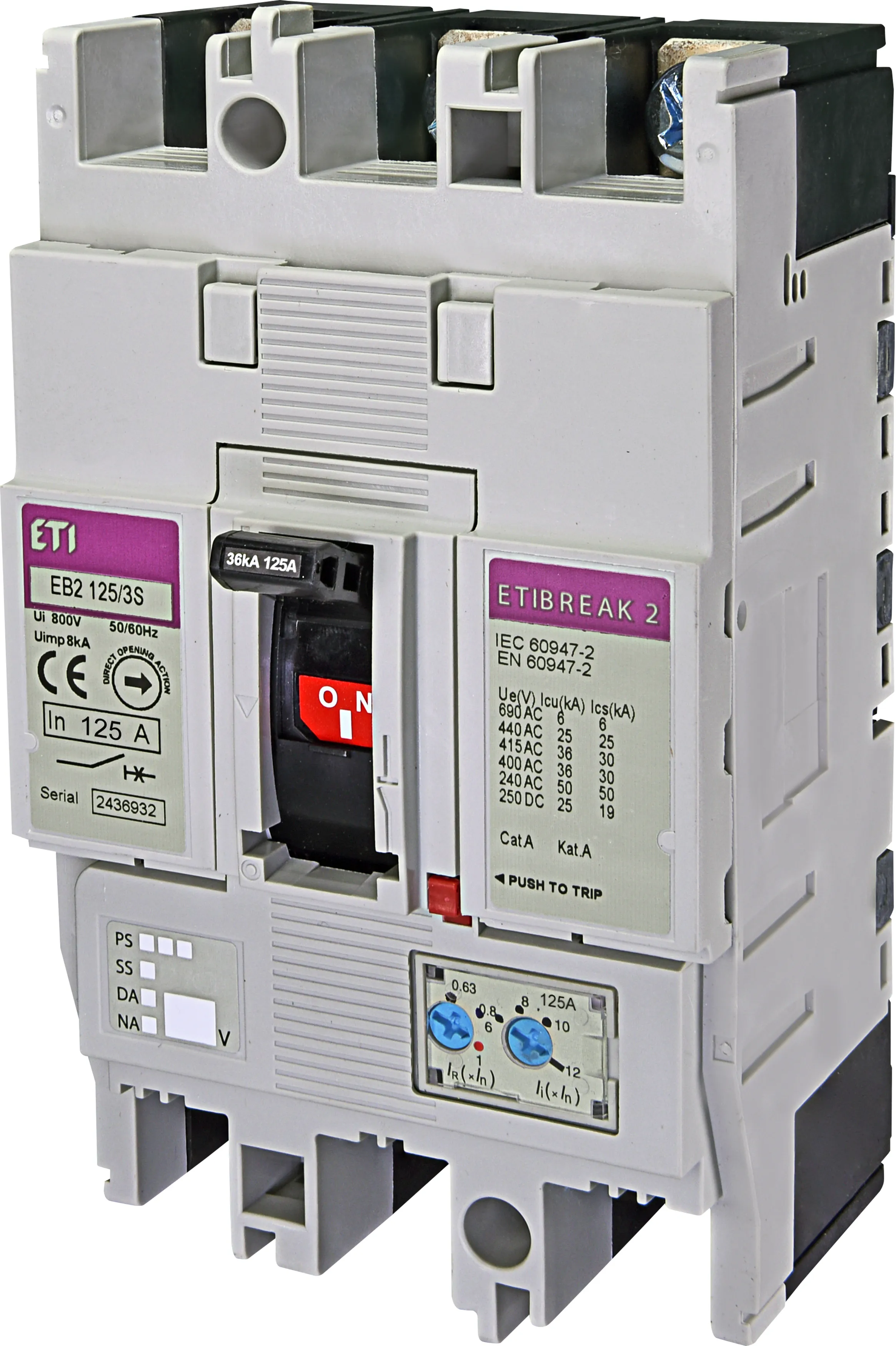 Molded Case Circuit Breaker EB2 125/3S 125A 3p 004671046