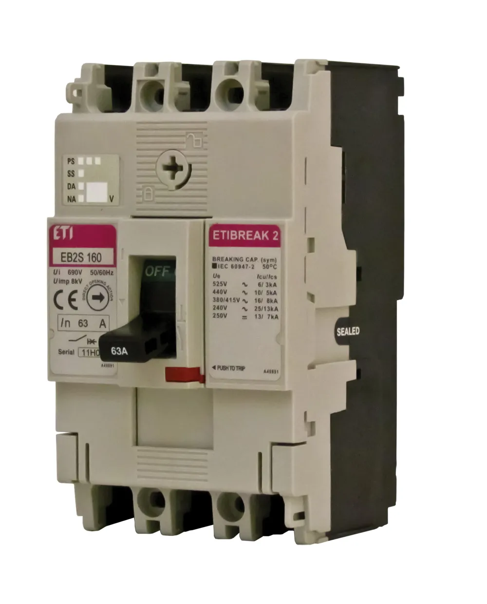 Molded Case Circuit Breaker EB2S 160/4LF 125A 4p 004671823