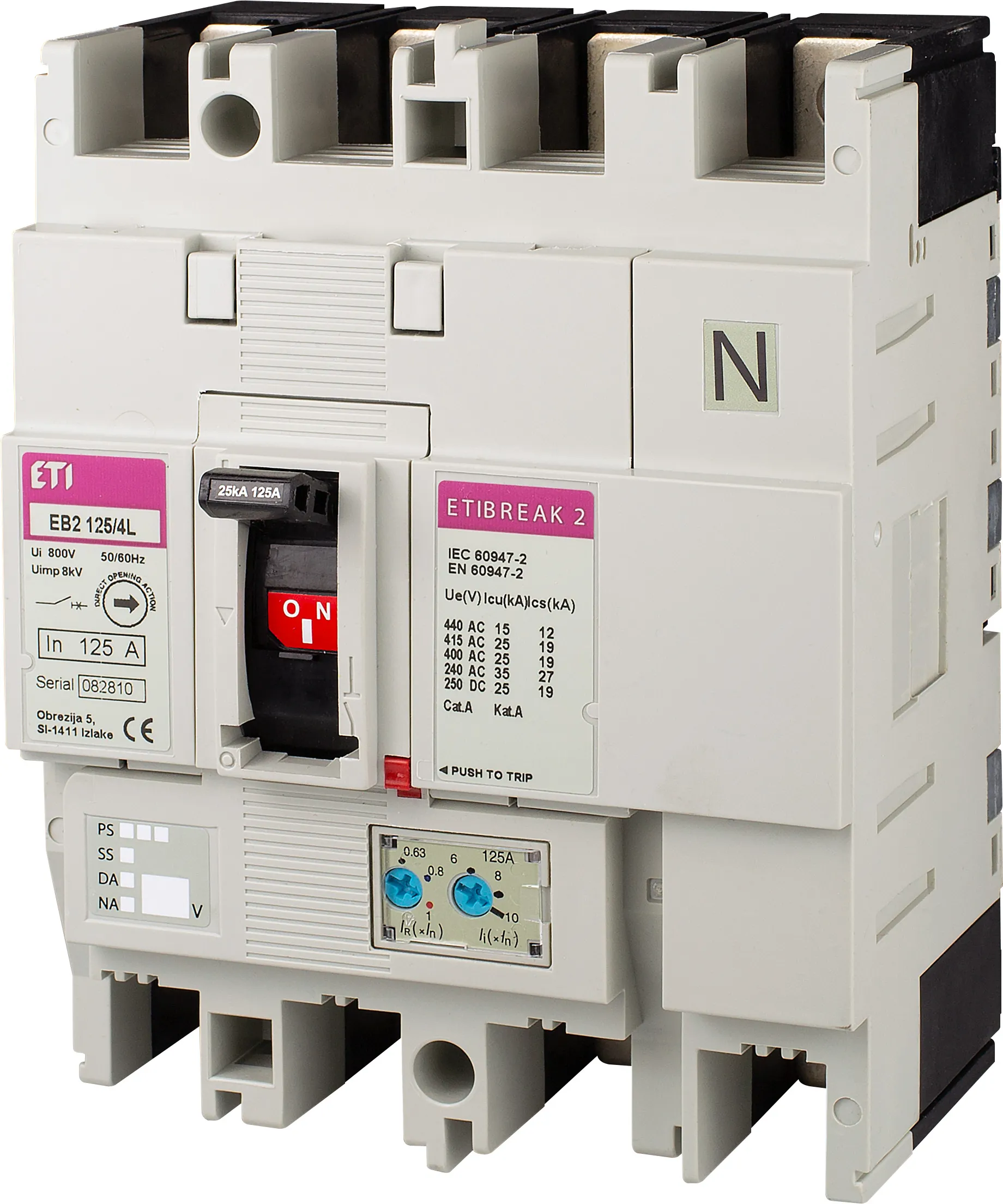 Molded Case Circuit Breaker EB2 125/4H 63A 4p 004672110